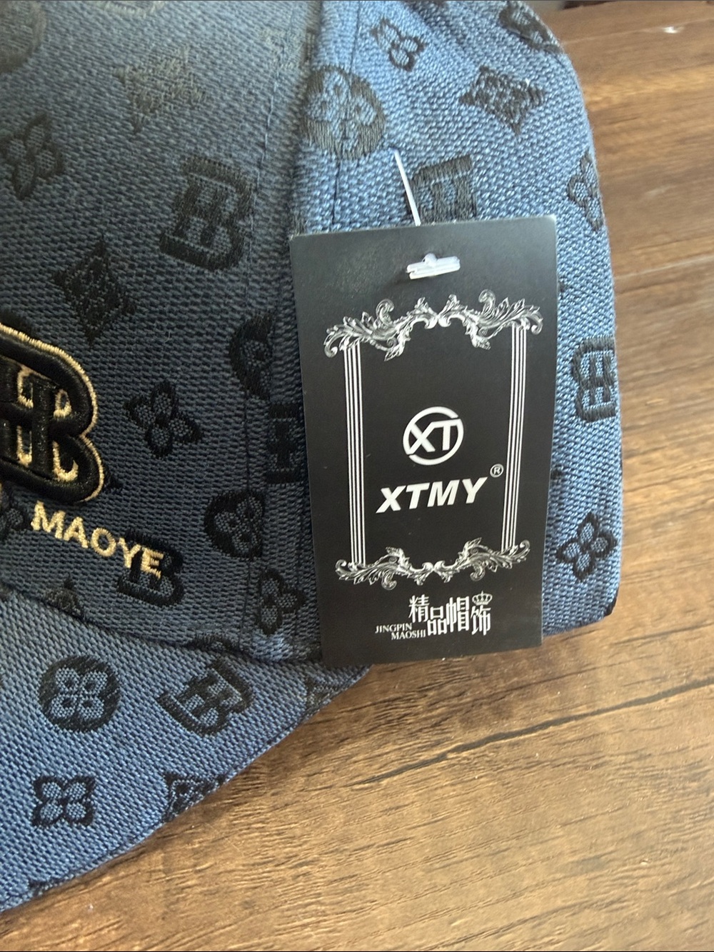 ZEXIN blu navy Monogram Baseball Cap Adjustable Snapback Hat Unisex NWT - Picture 3 of 6
